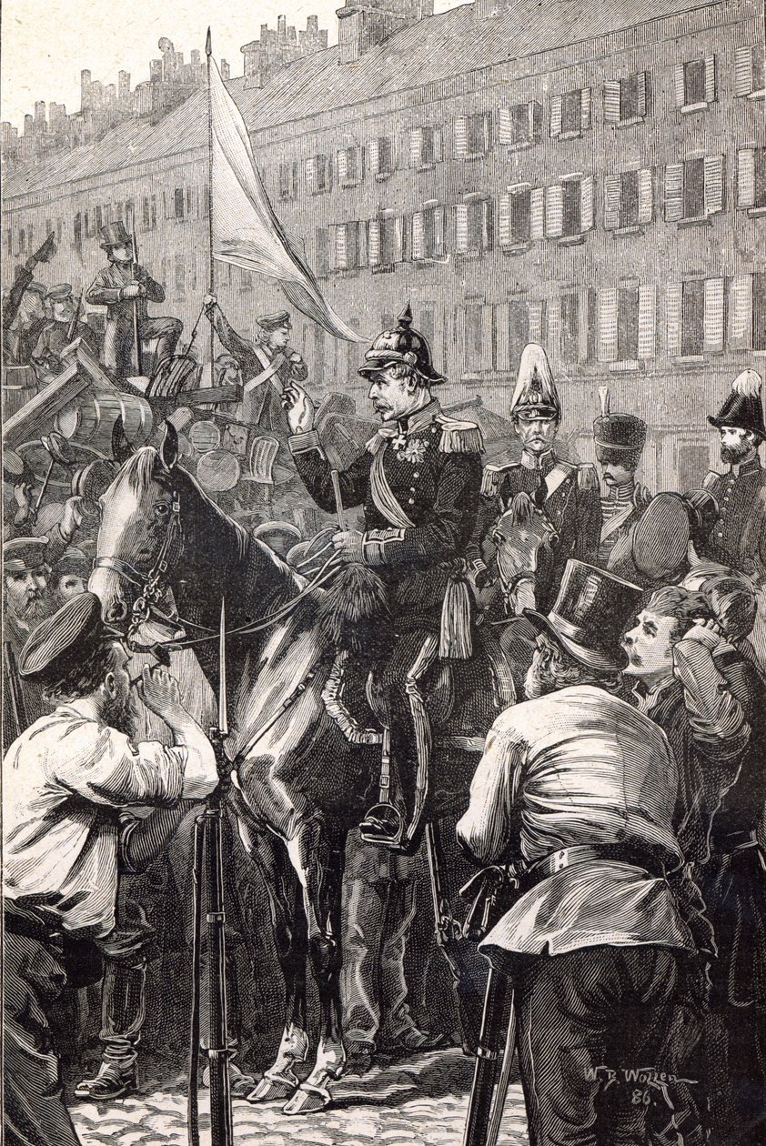 O rei da Prússia fala aos berlinenses em 1848 de English School