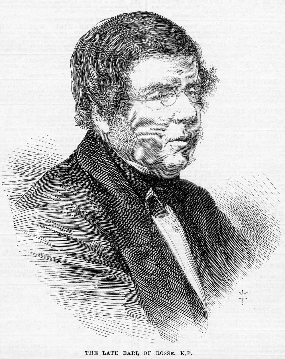 O conde tardio de Rosse, KP, ilustração do &39;Illustrated London News&39;, 1867 de English School