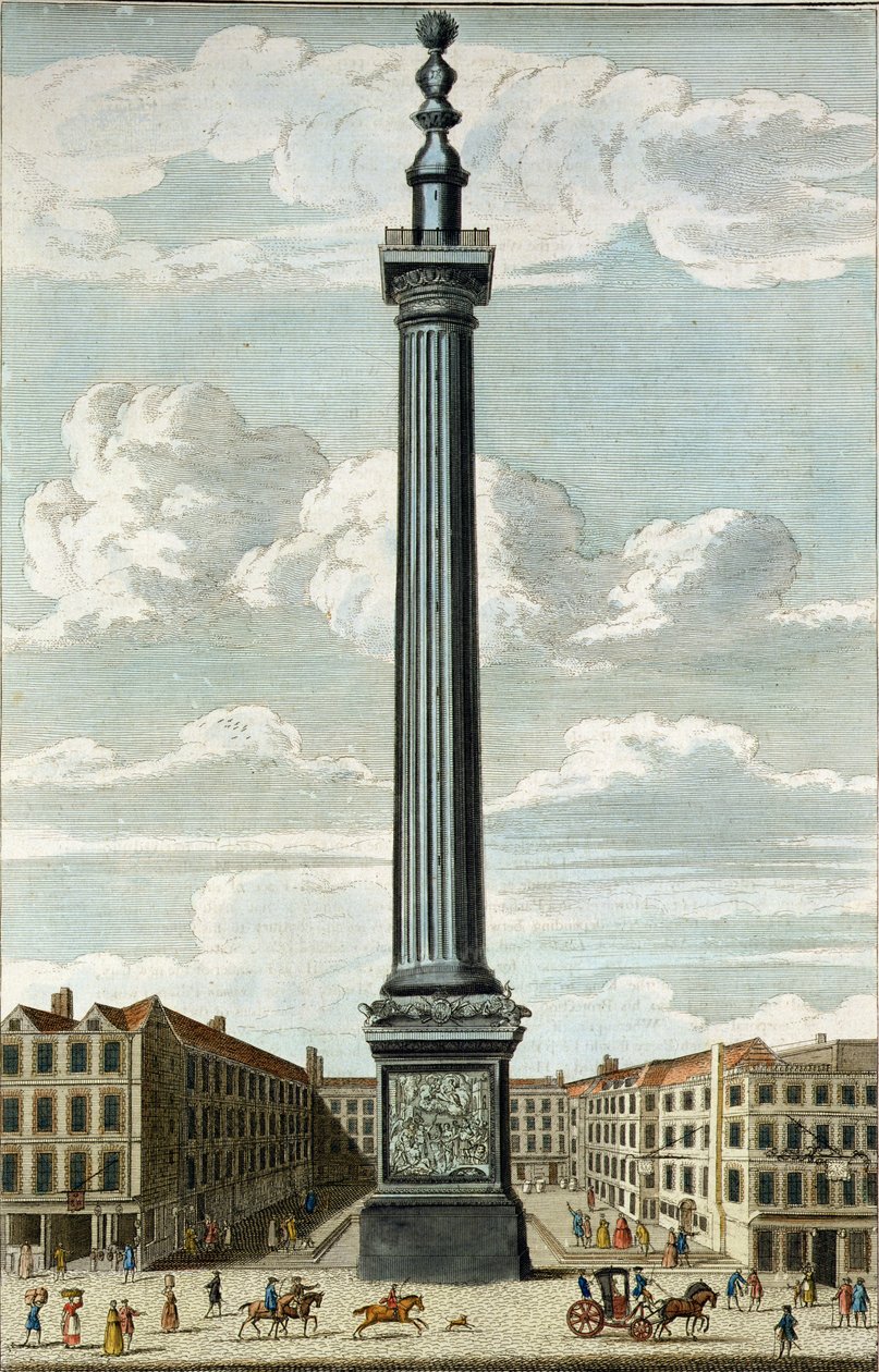 O monumento, gravado por William Henry Toms (c.1700-50) de English School