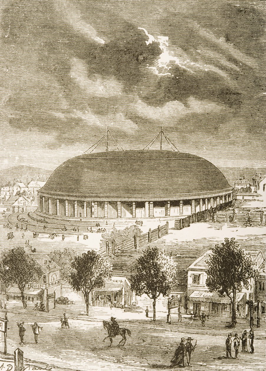 O Tabernáculo Mórmon, c.1870, de &39;American Pictures&39;, publicado pela The Religious Tract Society, 1876 de English School