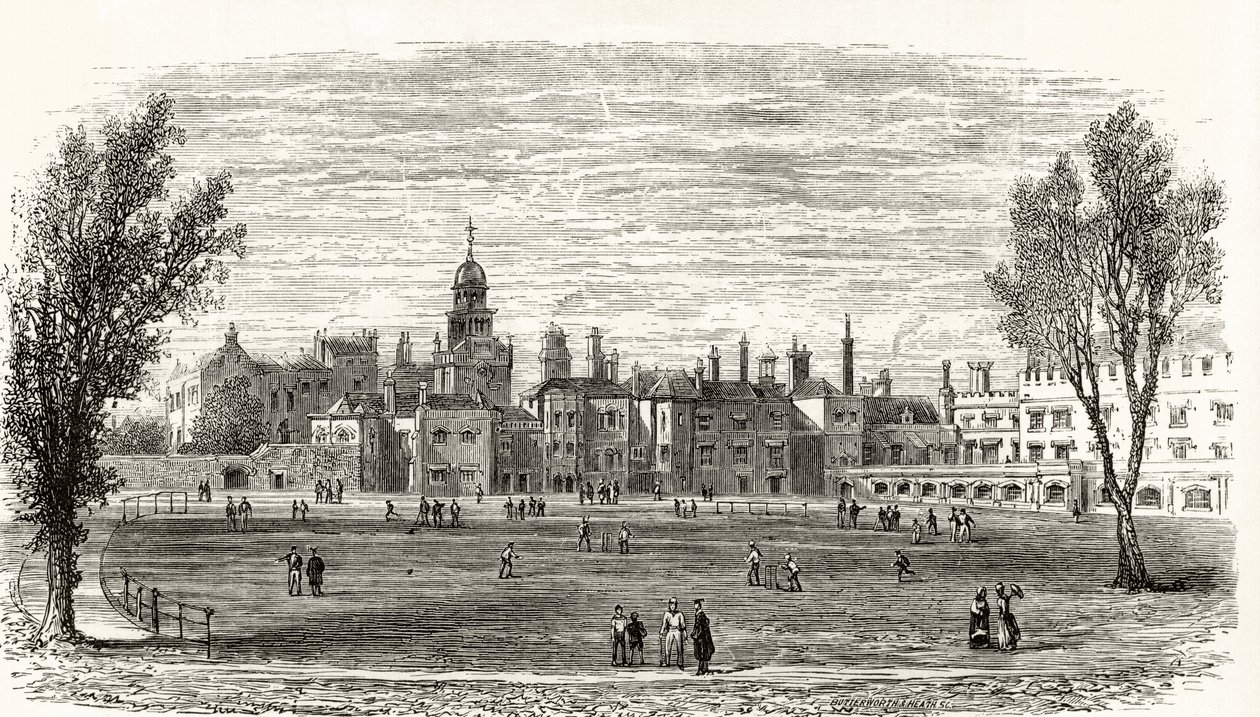 The Old Charterhouse, de &39;London Pictures: desenhado com caneta e lápis&39;, do Rev. Richard Lovett, publicado em 1890 de English School