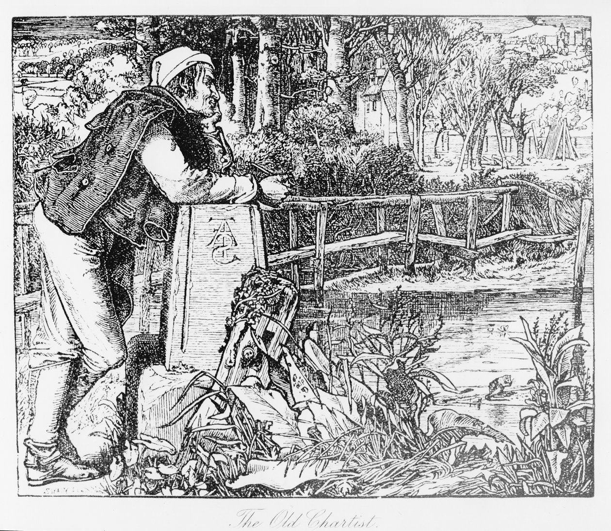 O velho cartista, gravado por Sandys, 1909 de English School