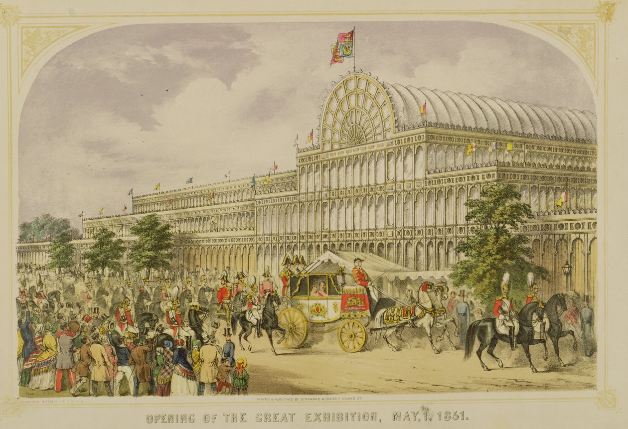A Abertura da Grande Exposição, 1º de maio de 1851, por Augustus Butler, pub. por Stannard e Dixon de English School