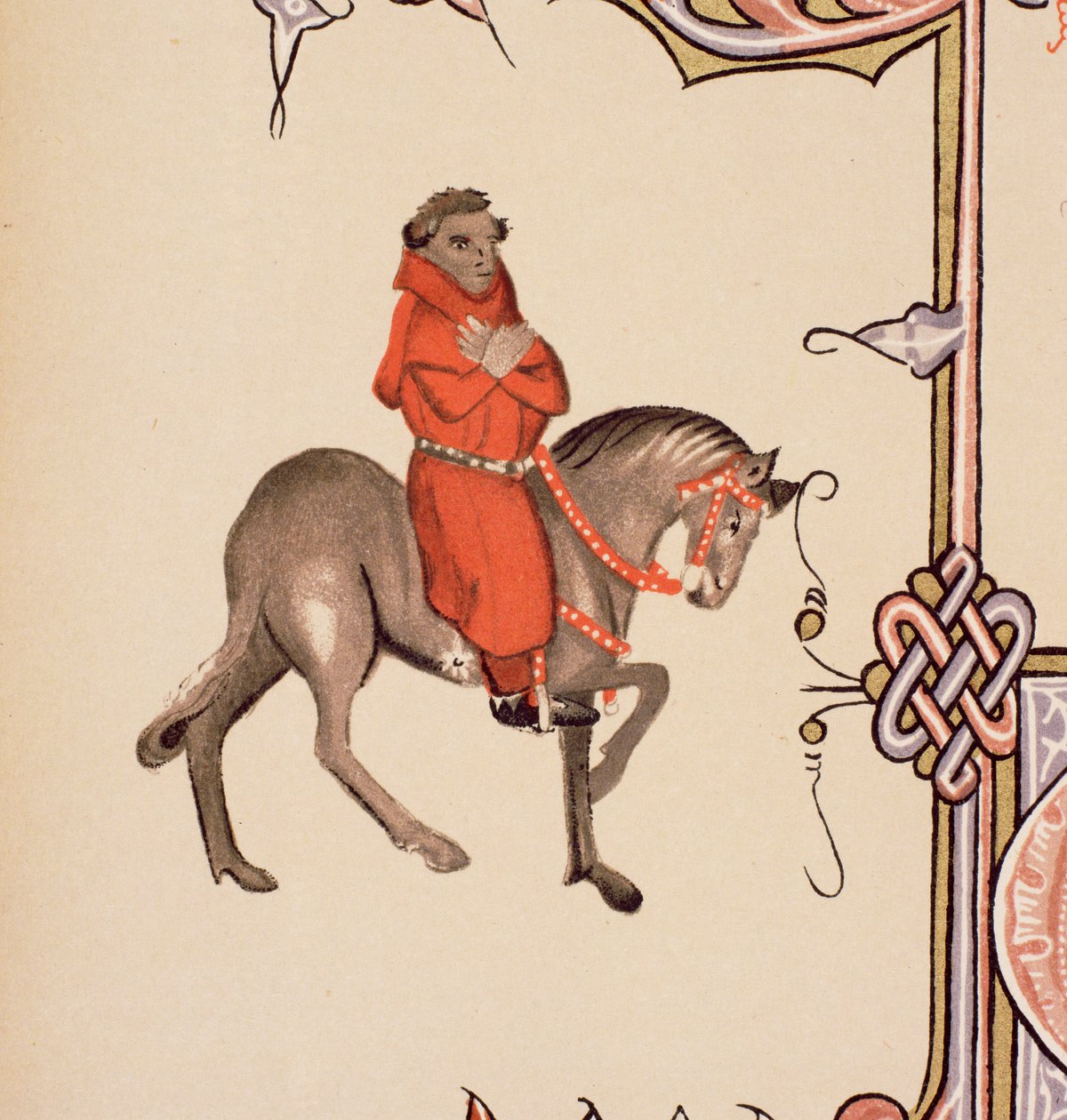 O Parson, detalhe de The Canteruby Tales, por Geoffrey Chaucer (c.1342-1400) Ellesmere Manuscrito, edição de fac-símile, 1911 (para detalhes originais ver 128919) de English School