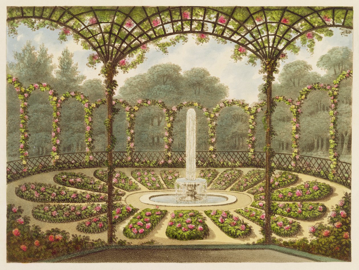 O Rosário em Ashridge, pub. de J. Taylor, 1816 de English School