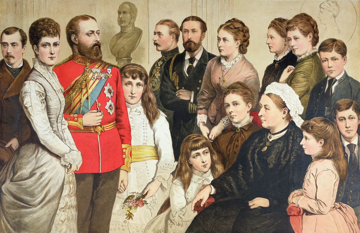 A Família Real, 1880 (gravura a cores) de English School