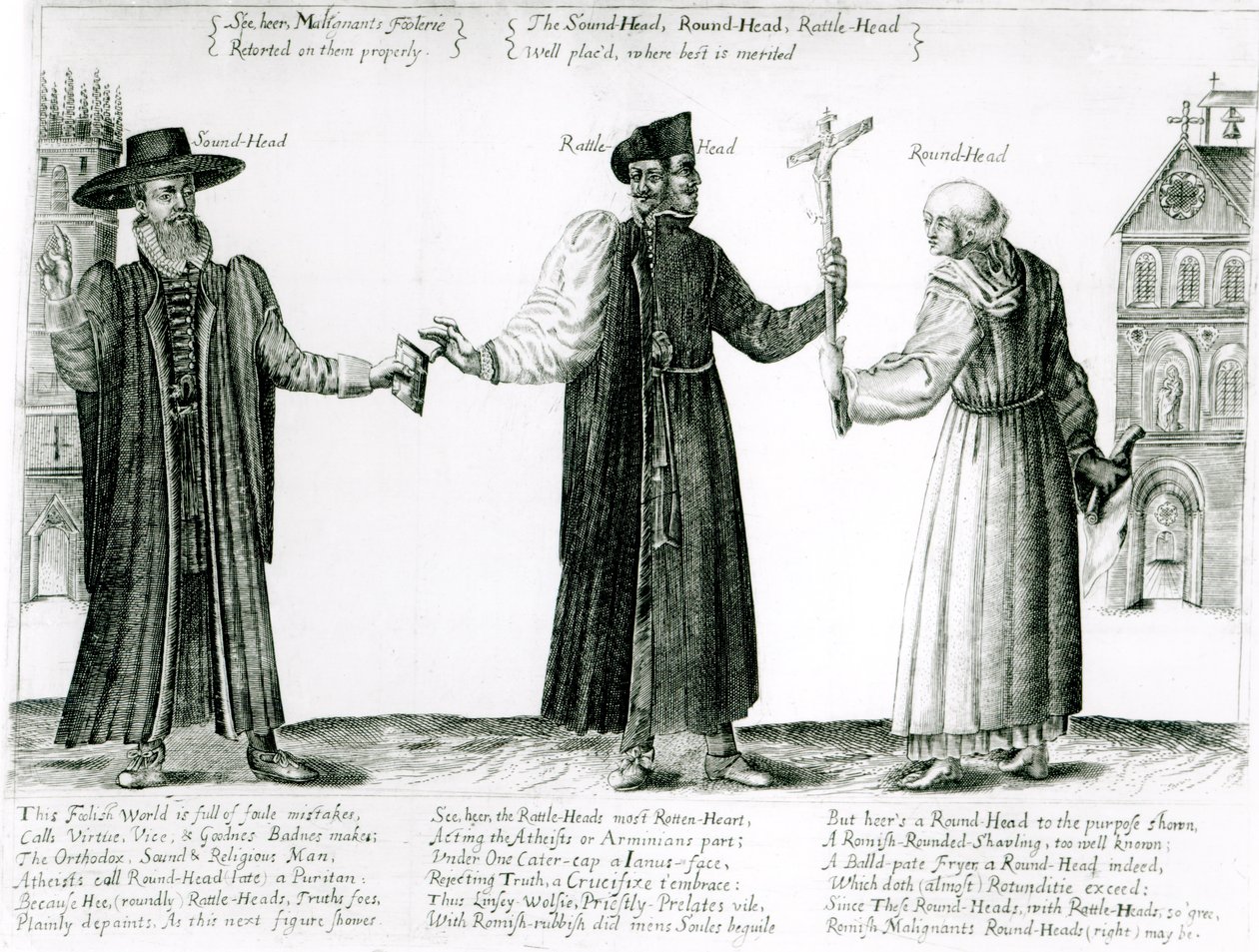 A Cabeça do Som, Chocalho e Cabeça Redonda, 1642 de English School