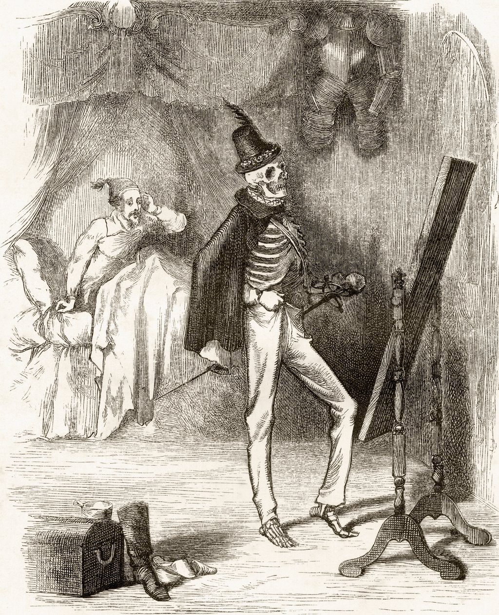 O espectro de Tappington, de "The Ingoldsby Legends ou Mirth and Marvels", de Thomas Ingoldsby, publicado em 1865 de English School
