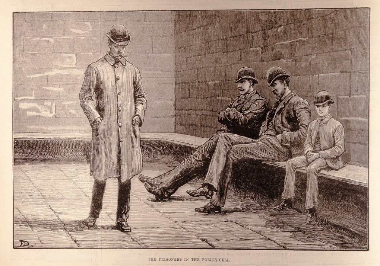 O Estado da Irlanda: Os Prisioneiros na Cela, de &39;The Illustrated London News&39;, 7 de janeiro de 1882 de English School