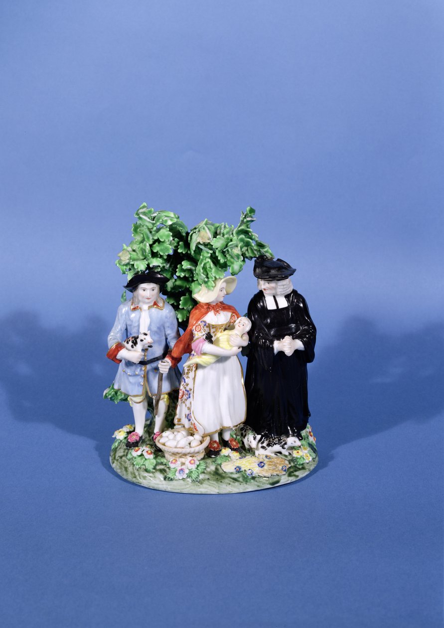 O porco do dízimo, grupo de Derby, c.1775 (porcelana) de English School