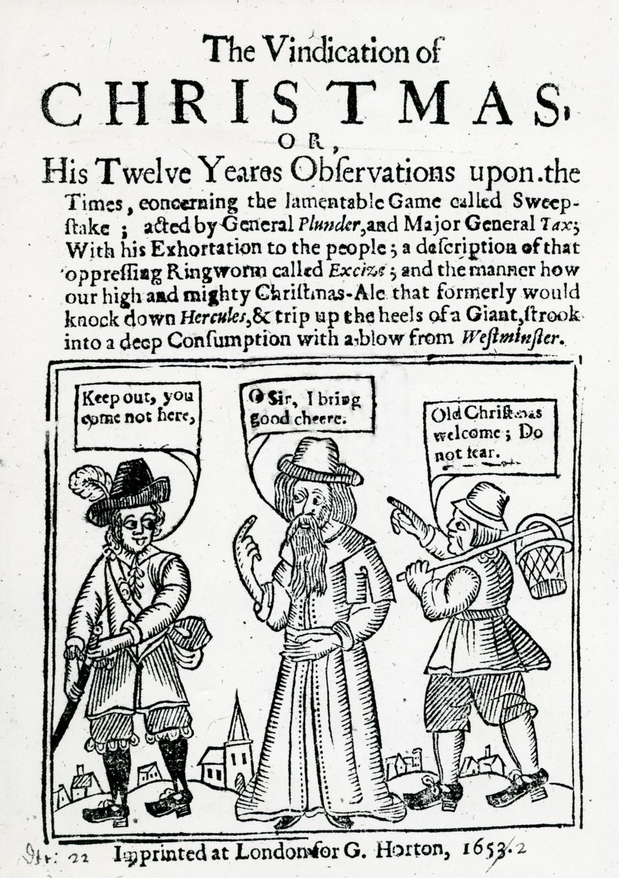 The Vindication of Christmas, 1653 (xilogravura e tipografia) de English School