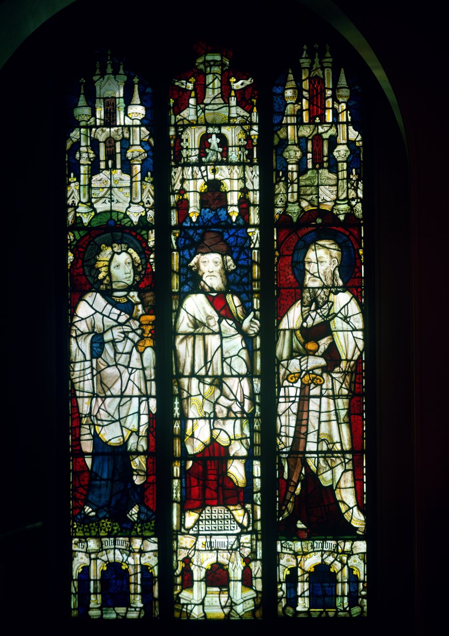 A janela de Winchester, representando São João Evangelista, São Tiago Menor e o profeta Sofonias, 1392 (vitrais) de English School