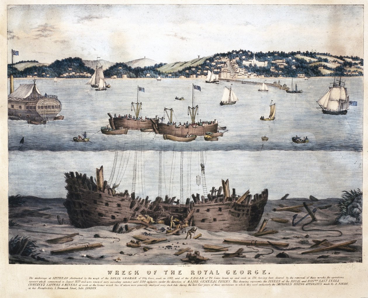 O Naufrágio do George Real, 1845 de English School