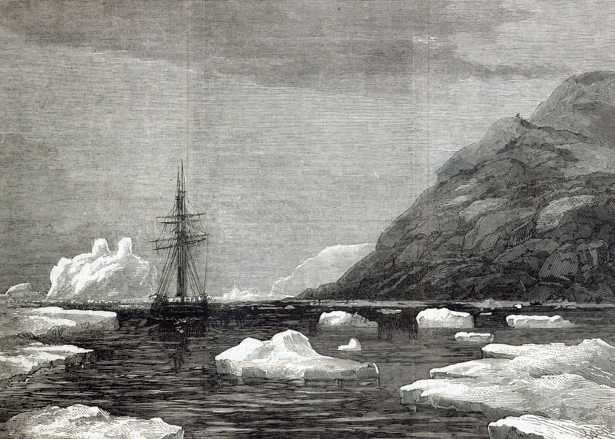 O cruzeiro de Pandora: Chegada ao Cabo Isabella, de "The Illustrated London News", 1876 de English School