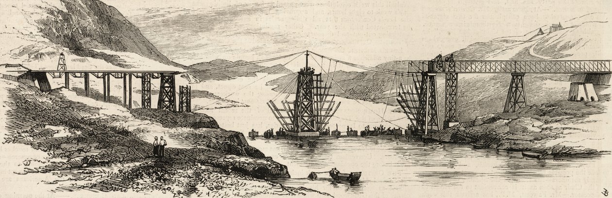 A recente turnê do vice-rei da Índia no Punjaub: a nova ponte sobre o Indus at Attock agora quase concluída, de &39;The Graphic&39;, 13 de janeiro de 1883 de English School