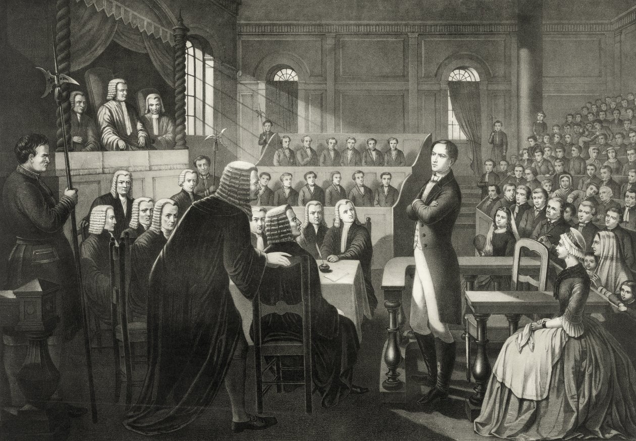 O julgamento do líder rebelde nacionalista irlandês Roibeard Eimeid de English School