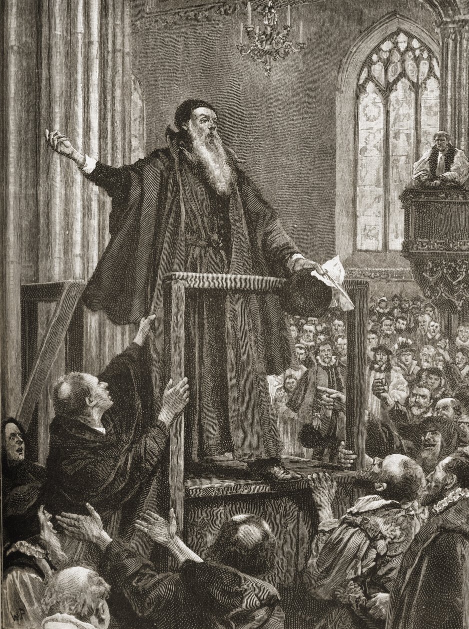 O último testemunho de Thomas Cranmer (1489-1556) de English School