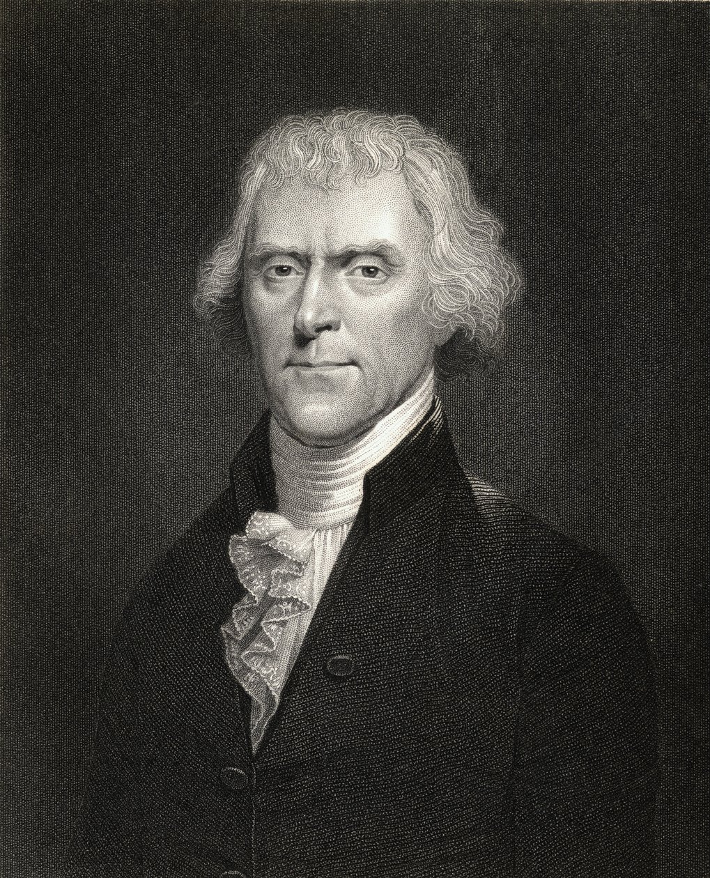 Thomas Jefferson, da &39;Galeria de Retratos&39;, publicado em 1833 de English School