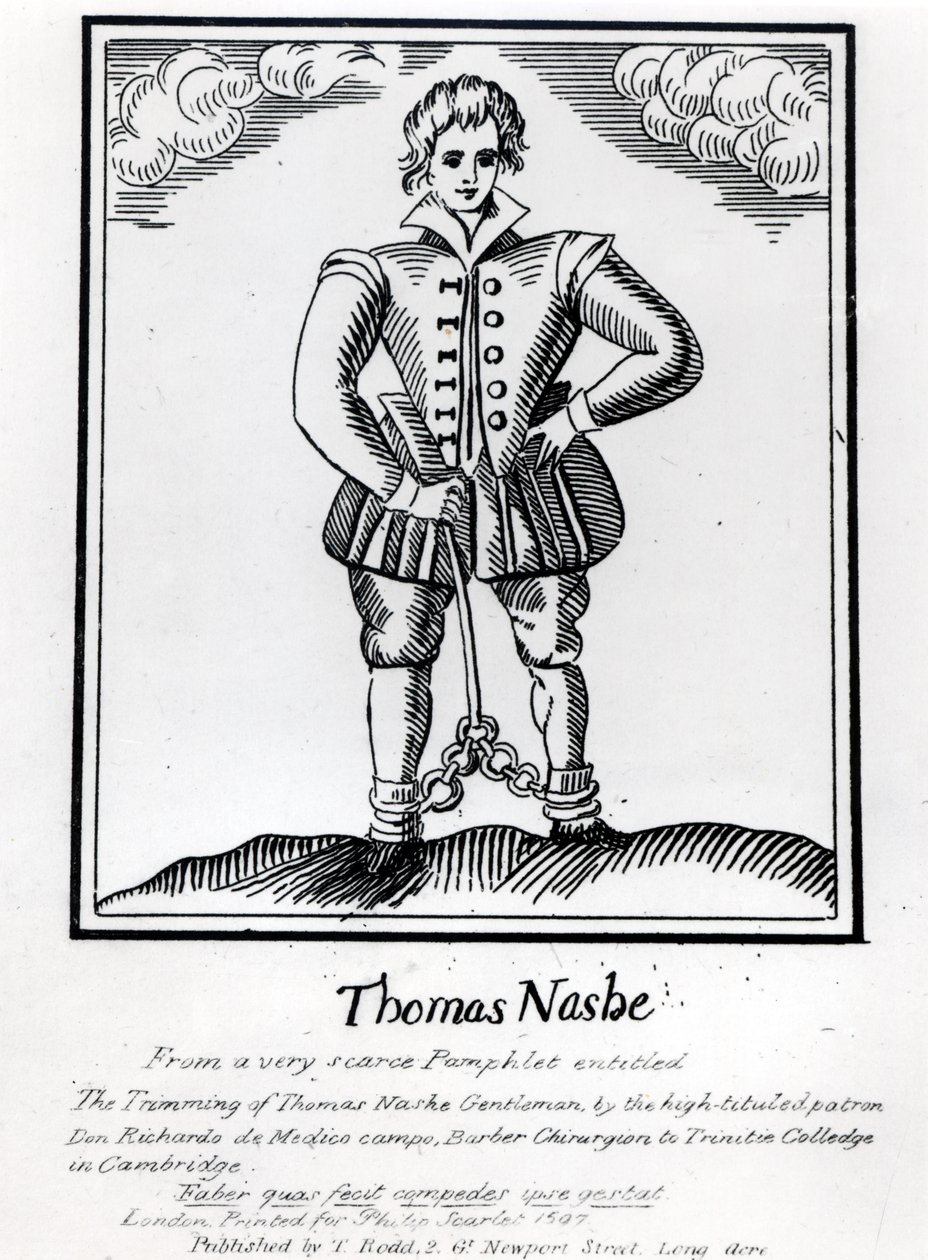 Thomas Nashe (1567-c.1601), de um panfleto, pub. em 1597 de English School