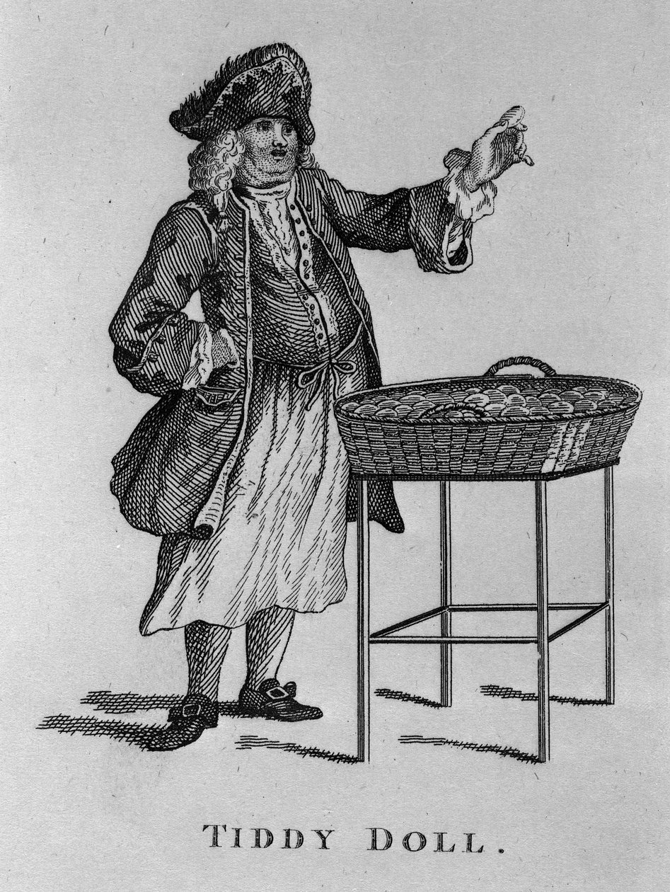 Tiddy Doll, o Vendedor de Gingerbread, de &39;Cries of London&39;, publicado em 1813 de English School