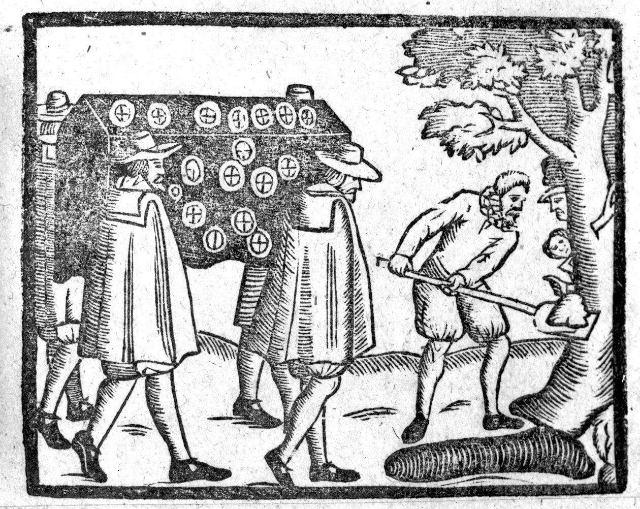 "Para um novo Tune Court", o enterro, uma ilustração de "Um livro de Baladas Roxburghe" de English School