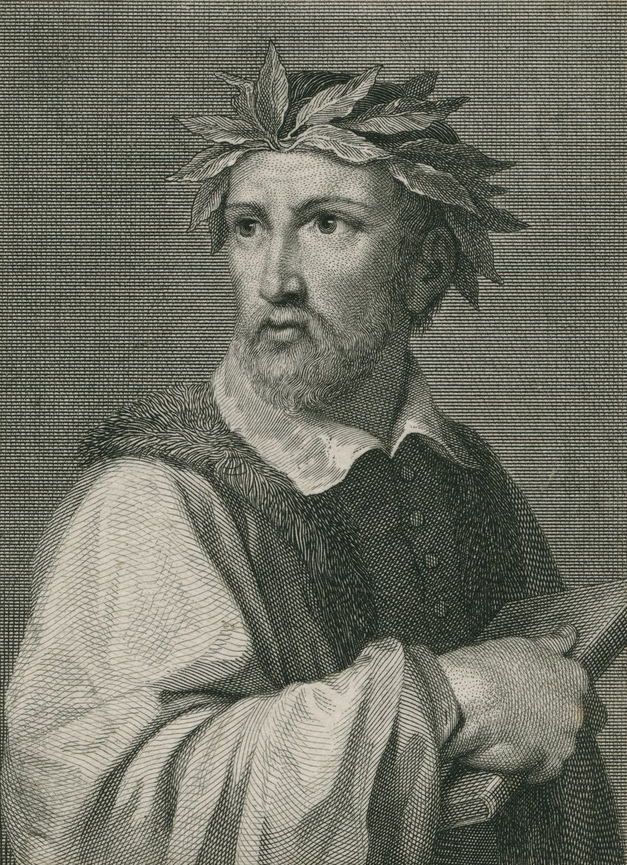 Torquato Tasso da &39;The Gallery of Portraits&39;, publicado em 1833 de English School