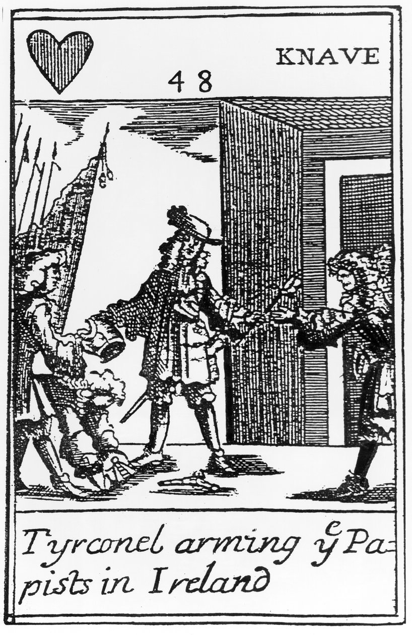 Tyrconnel Armando os Papistas na Irlanda, carta anti-católica que comemora a Revolução Gloriosa de 1688 (ver 115649) de English School