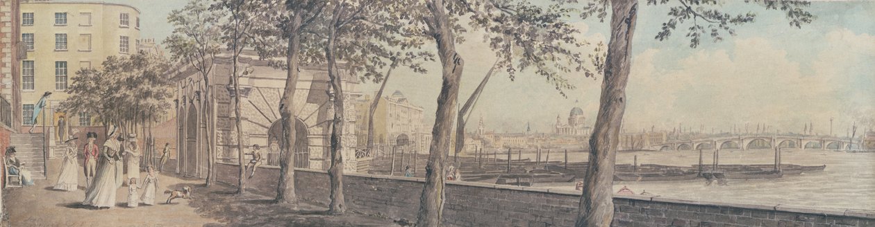 Vista da Ponte Blackfriars, de York Terrace, 1786 de English School