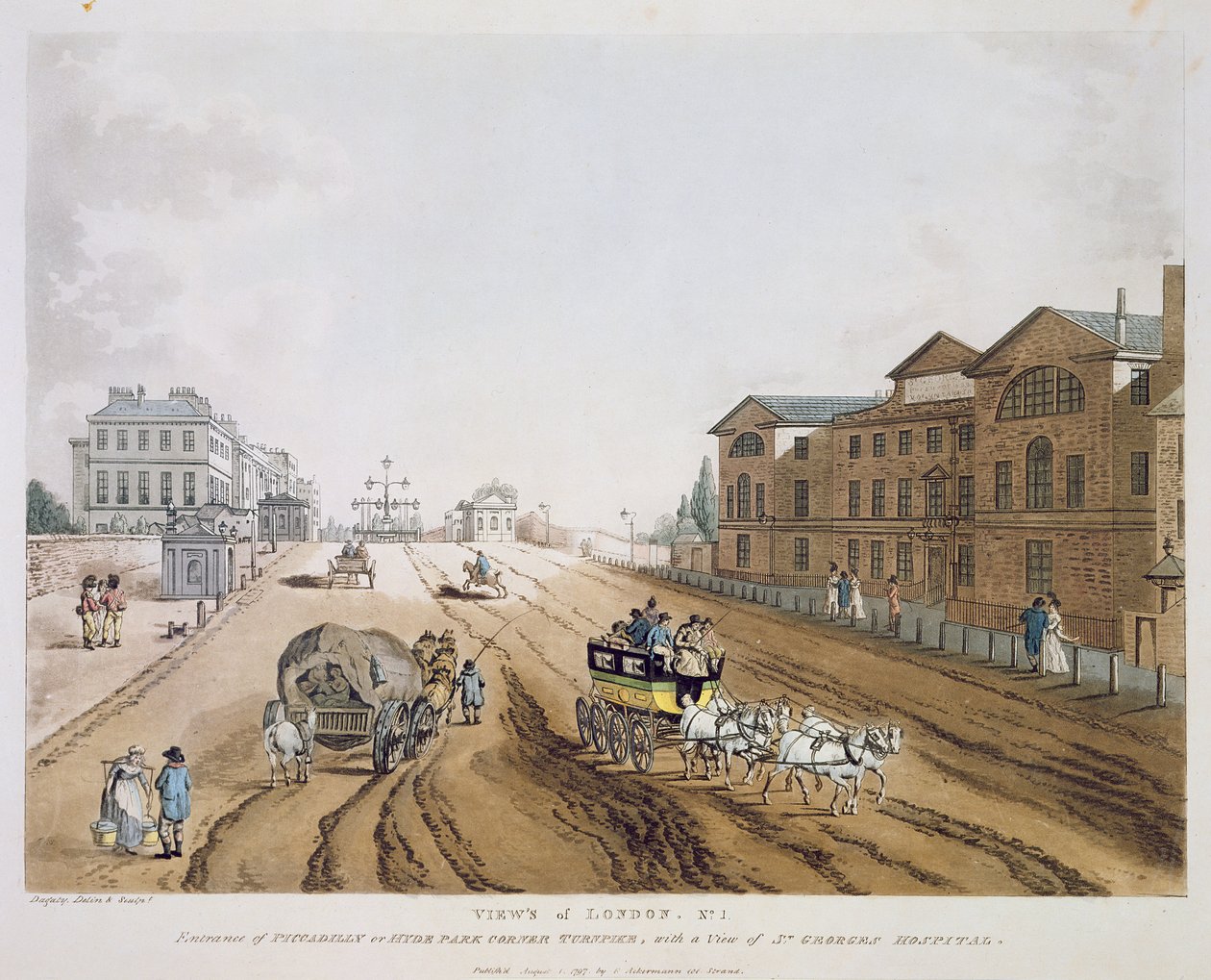 Vista de Londres, 1797 (gravura a cores) de English School