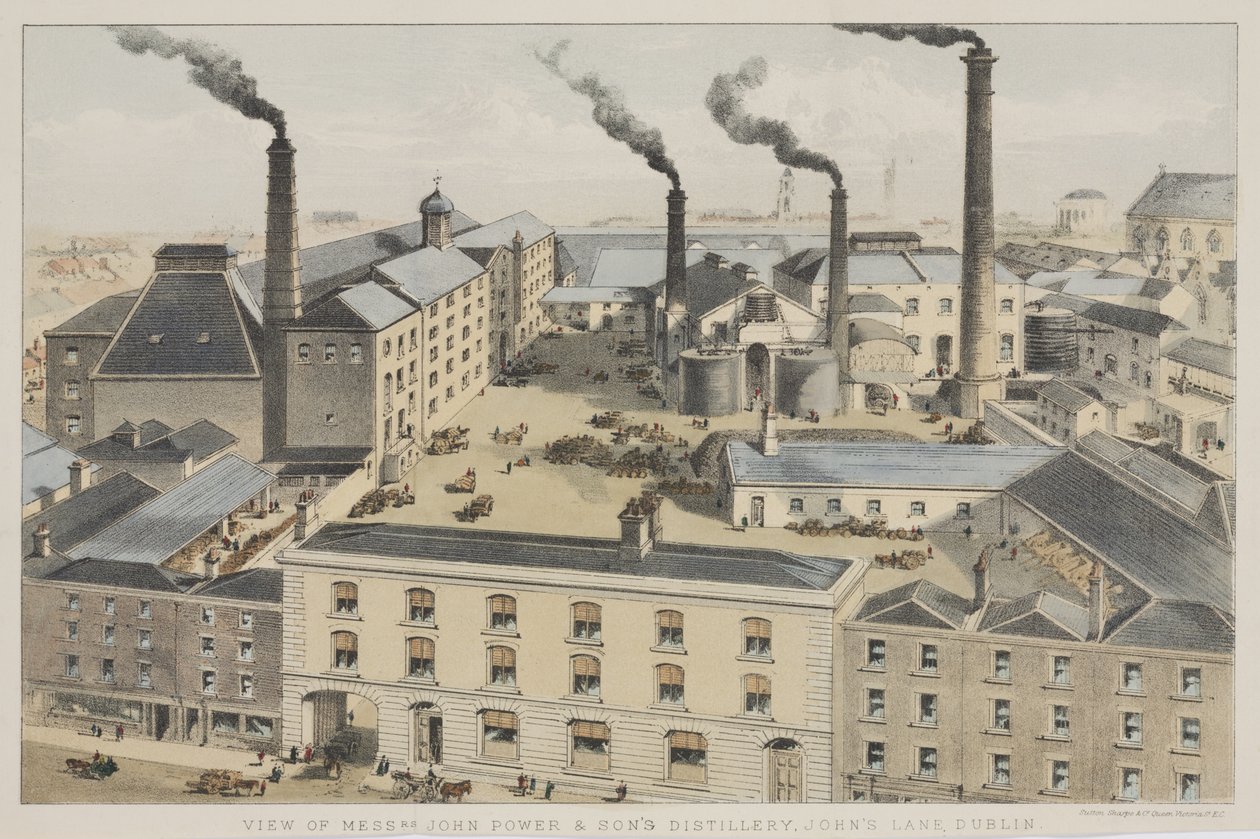 Vista, de, senhores john, poder, &, filhos, destilaria, johns, pista, dublin, c.1845 de English School