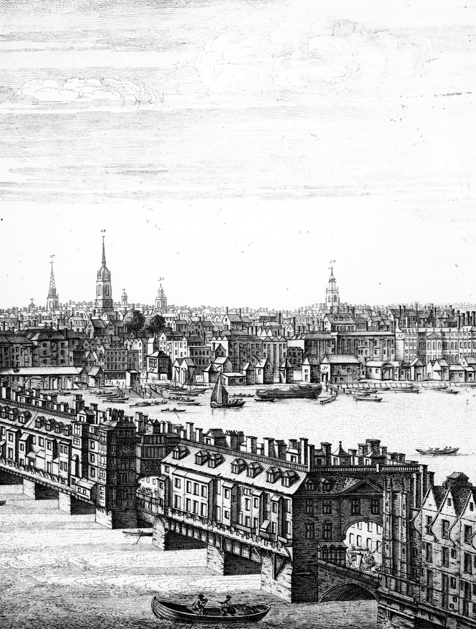 Vista, de, ponte londres velha de English School