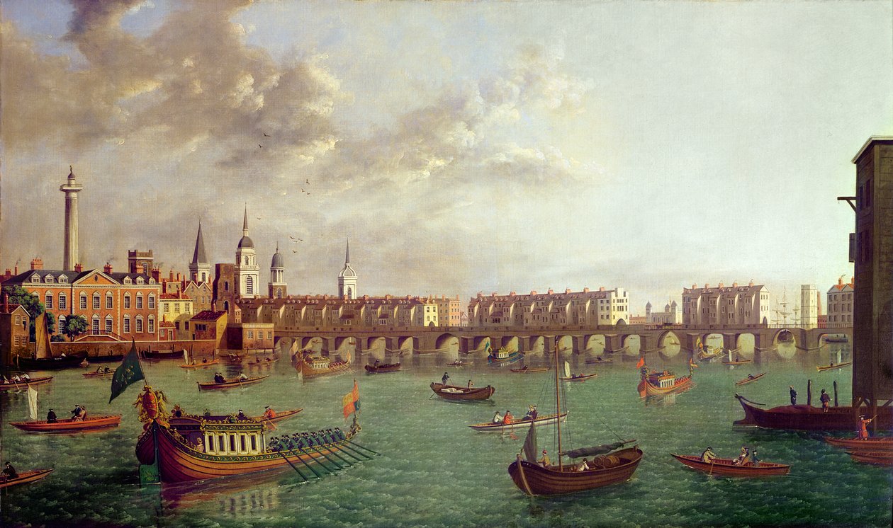 Vista, de, ponte londres velha de English School
