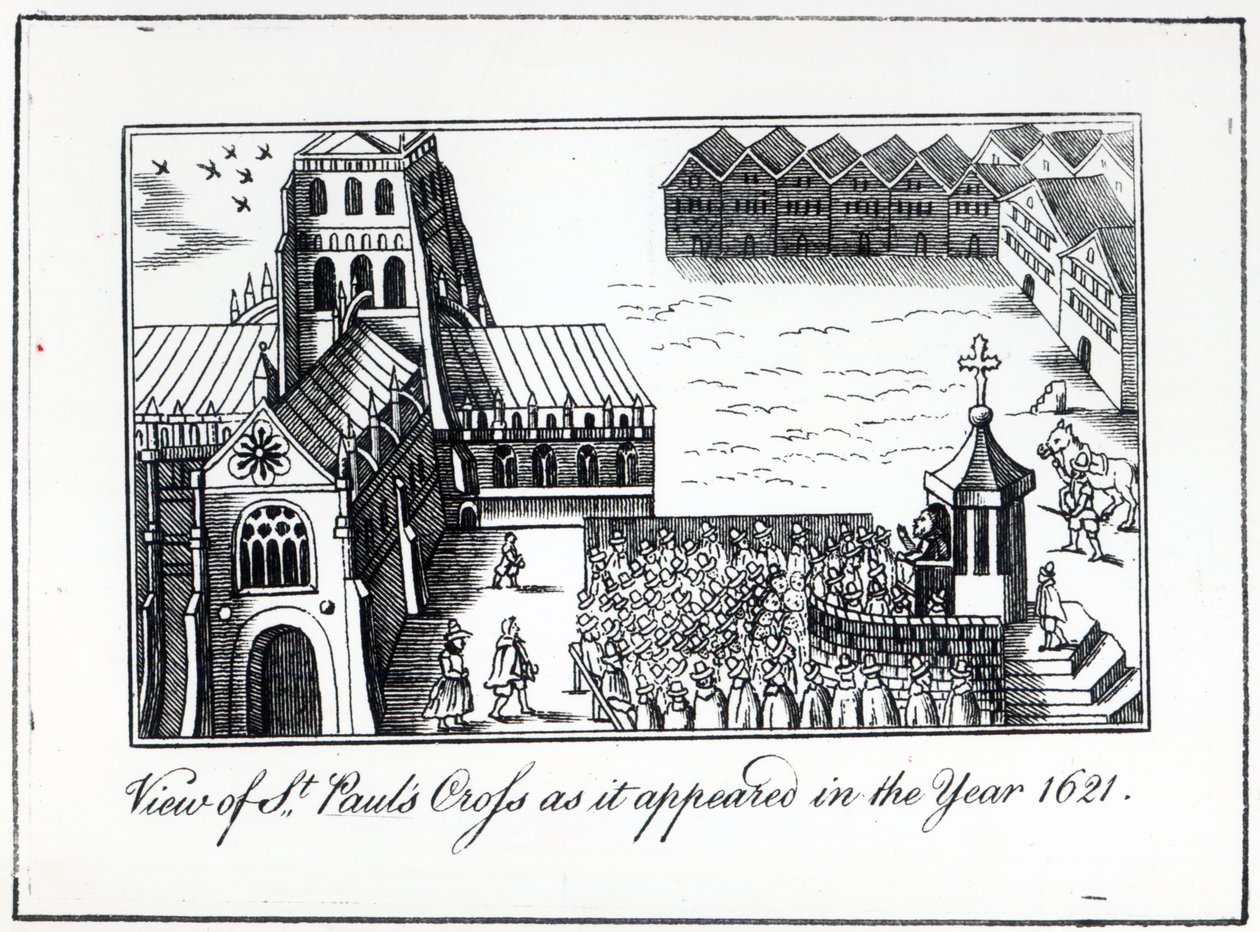 Vista da cruz de São Paulo como apareceu no ano de 1621 de English School