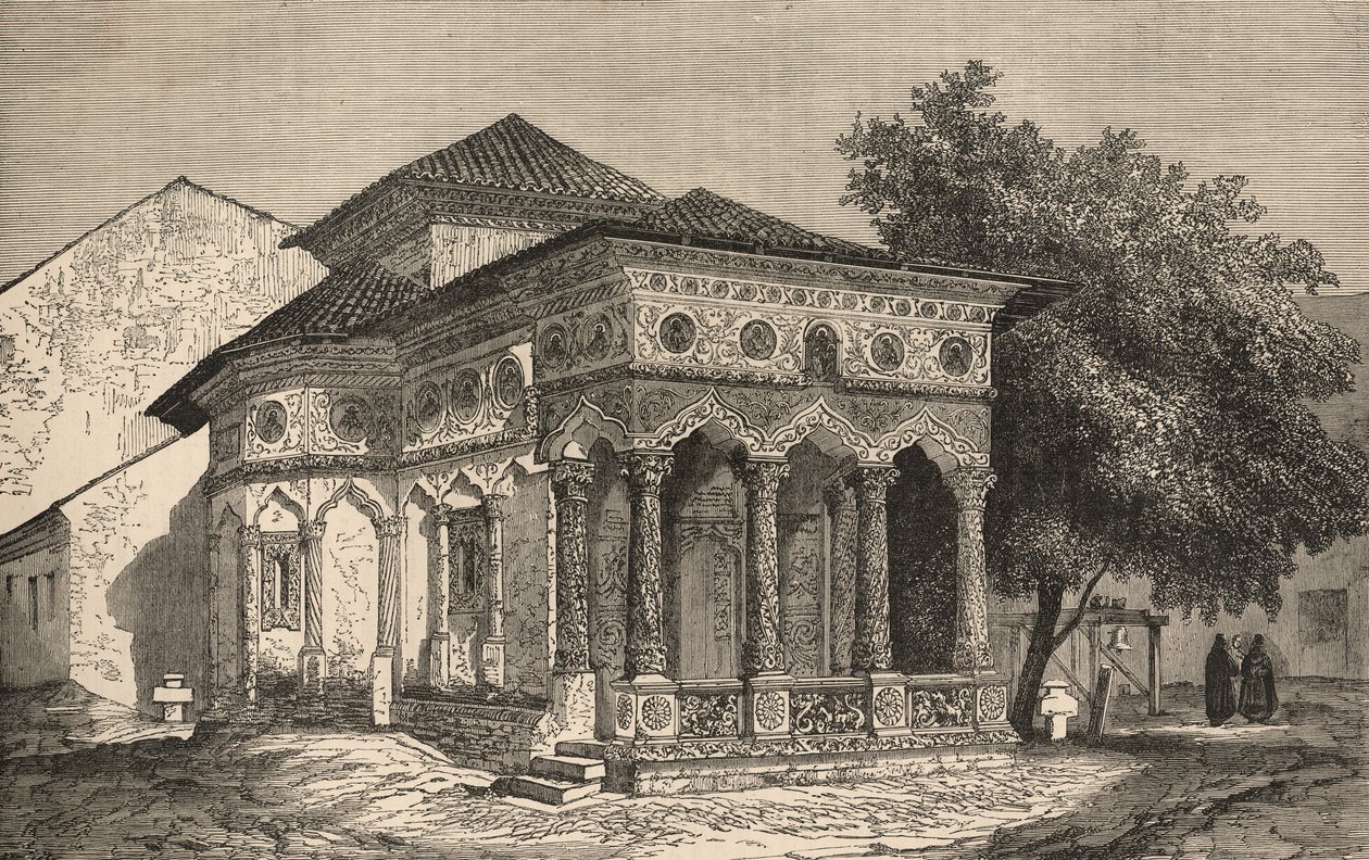Vista de uma igreja em Bucareste, de &39;The Illustrated London News&39;, 1853 de English School