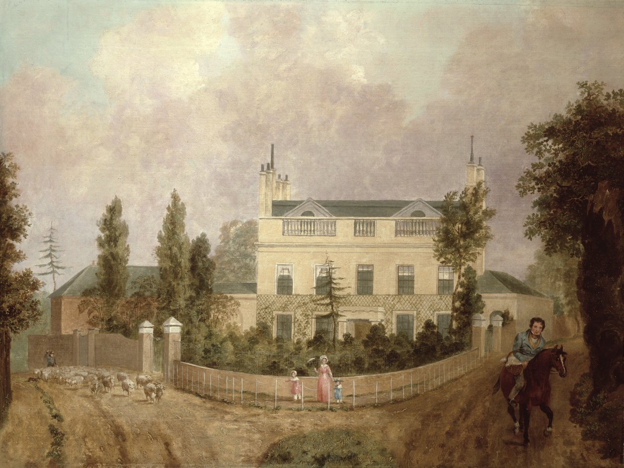 Vista de uma casa de campo, c.1840 de English School