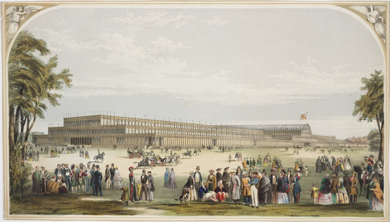 Vista do Palácio de Cristal, Hyde Park, 1851 de English School