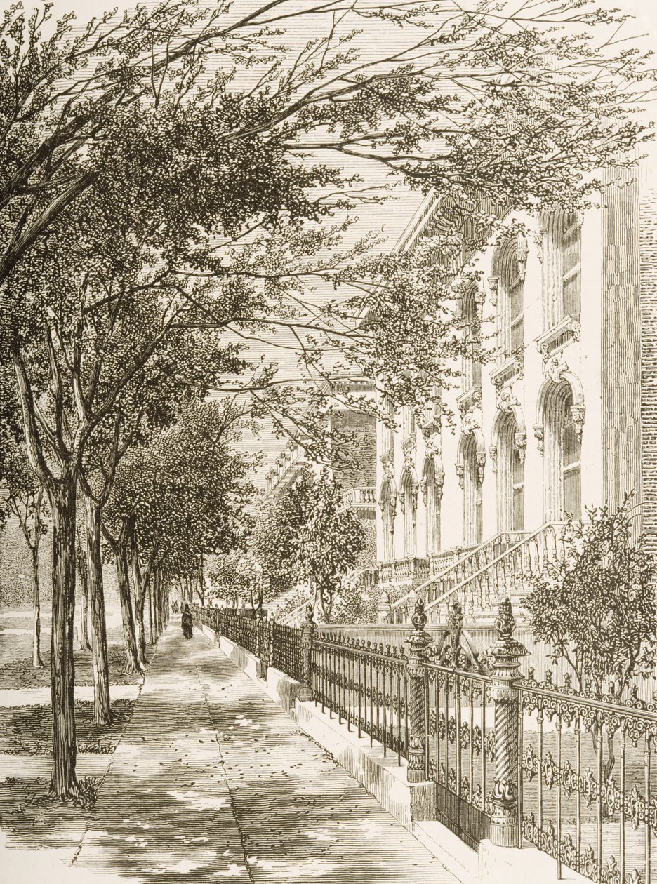 Wabash Avenue, Chicago, em c.1870, de &39;American Pictures&39; publicado pela Religious Tract Society, 1876 de English School