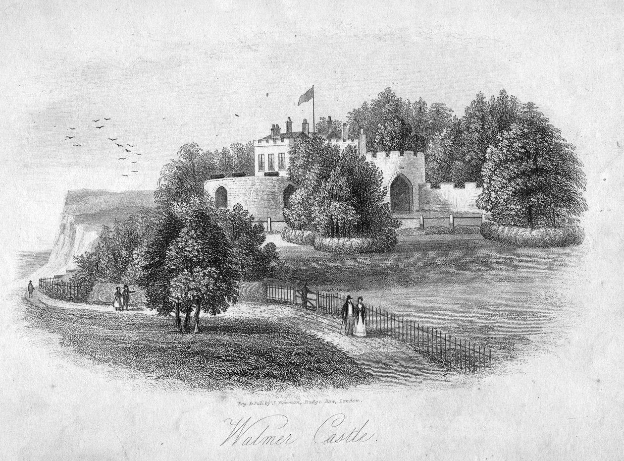 Castelo de Walmer, gravado por J. Newman de English School