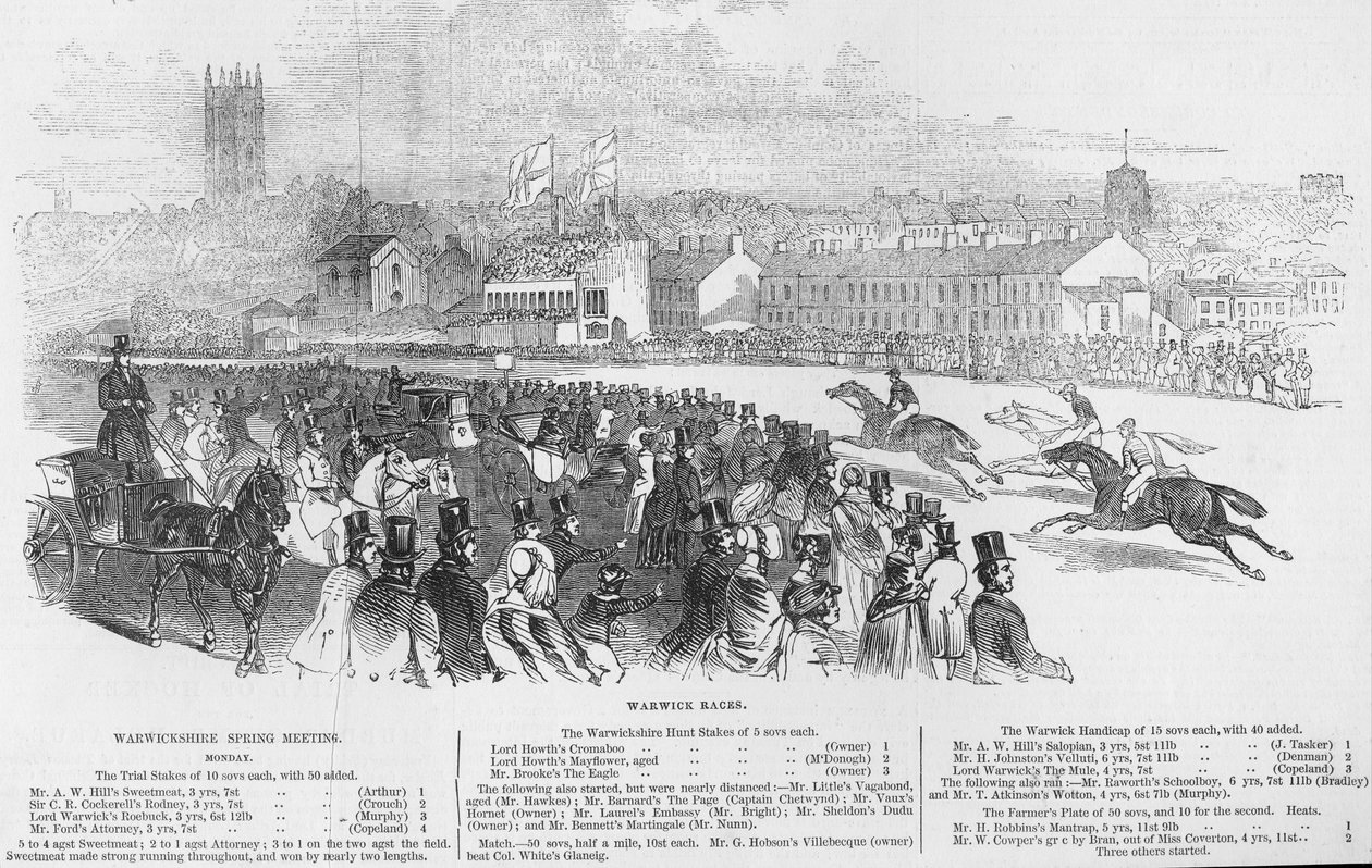 Warwick Races, de &39;The Illustrated London News&39;, 12 de abril de 1845 de English School