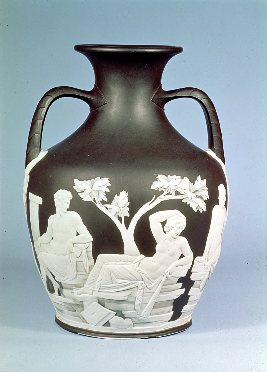 Cópia da faiança de Wedgwood do vaso de Portland, 1790 (cerâmica) de English School