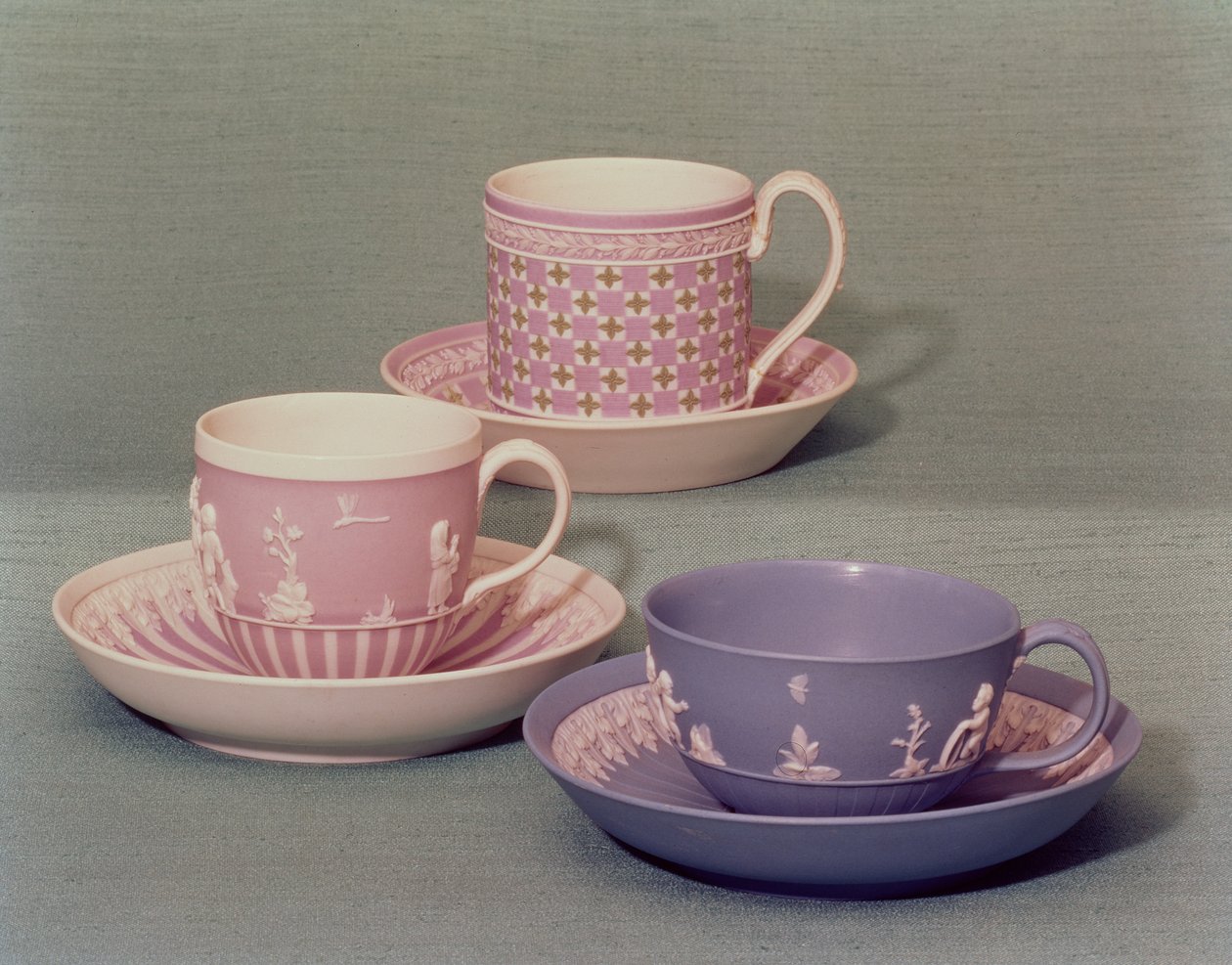 Taças e pires Wedgwood, 1785-90 (jasperware) de English School