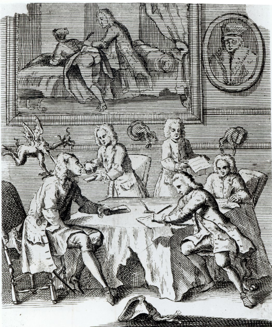 Whig Sátira sobre Negociações para o Tratado de Utrecht, c.1713 de English School