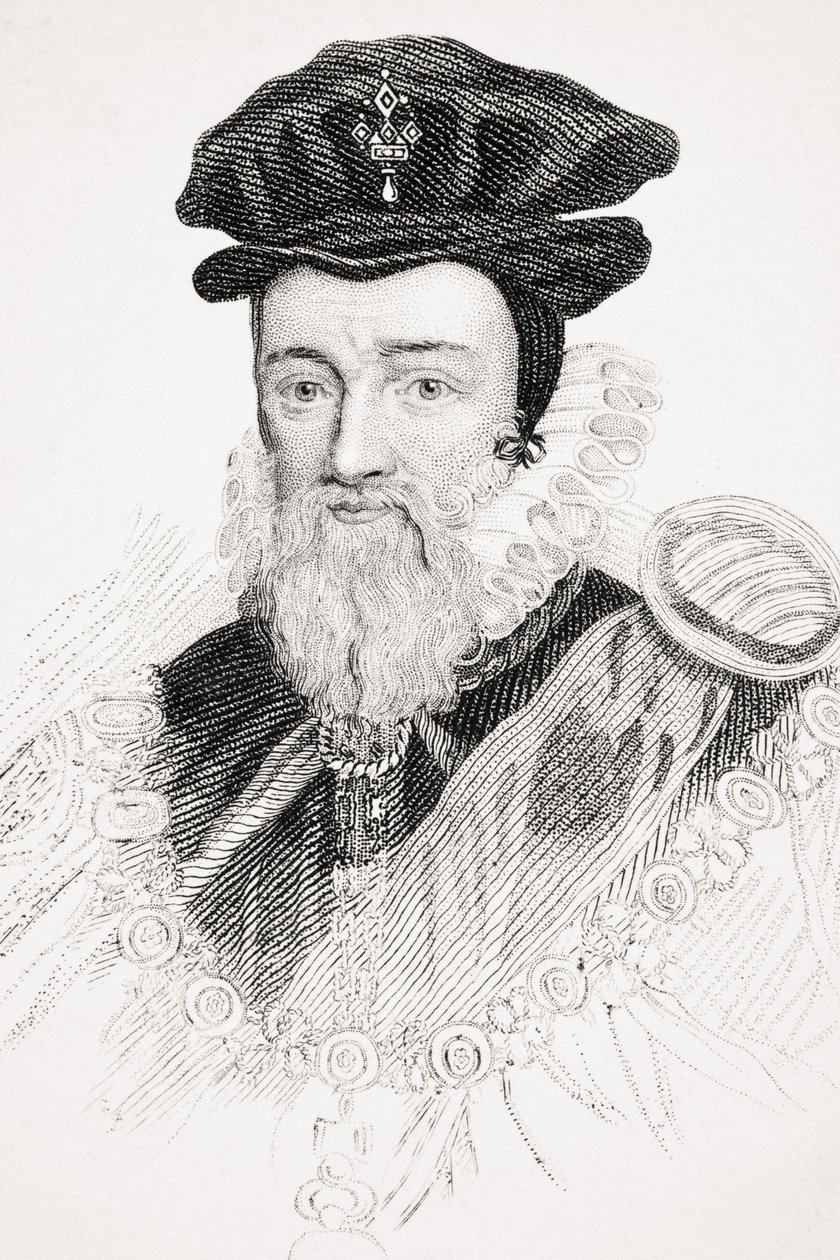 William Cecil, ilustração de "England&39;s Old Worthies", de Lord Brougham, publicado em 1880 de English School