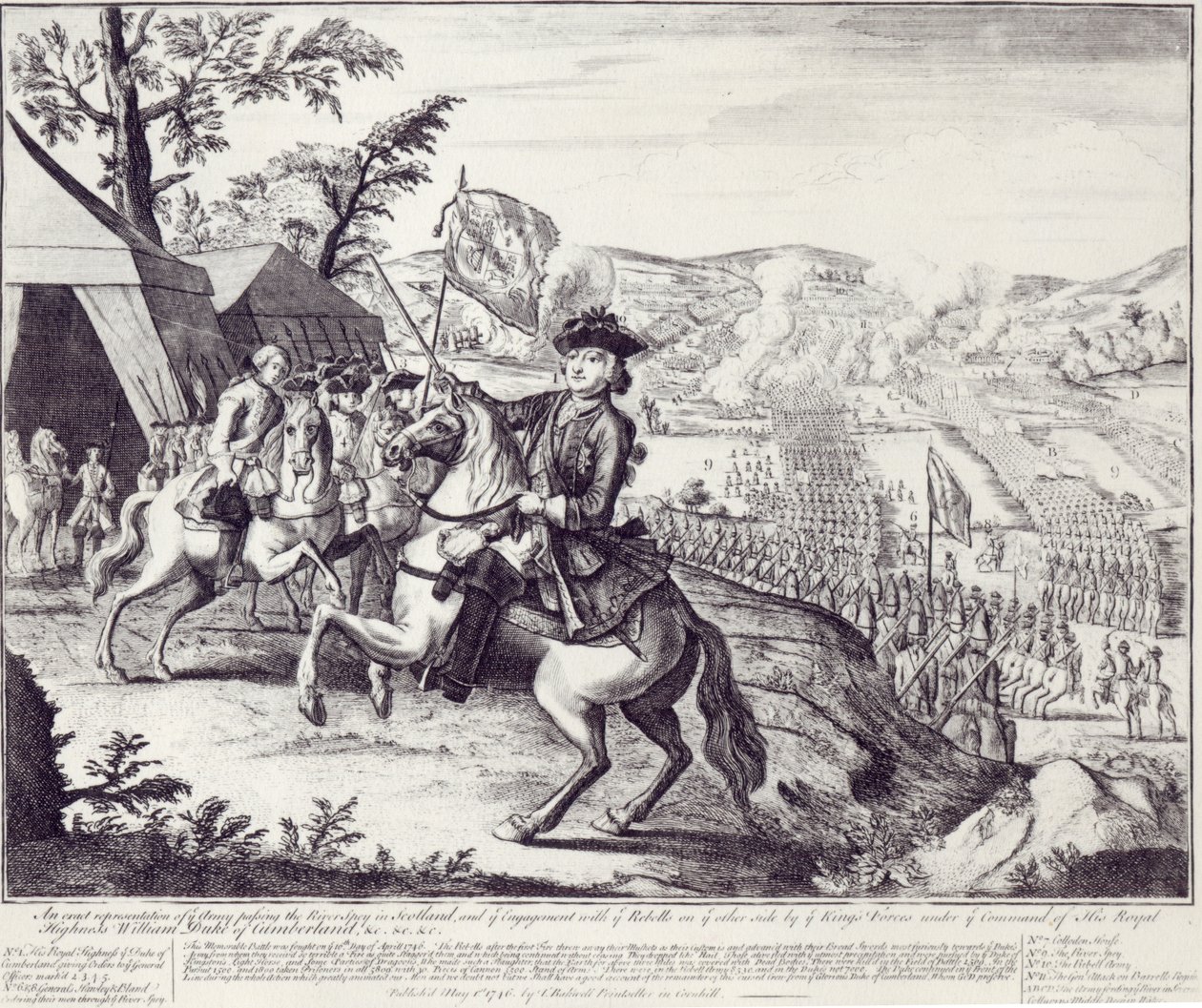 William Duque de Cumberland e as Forças Rebeldes, 1º de maio de 1746 de English School