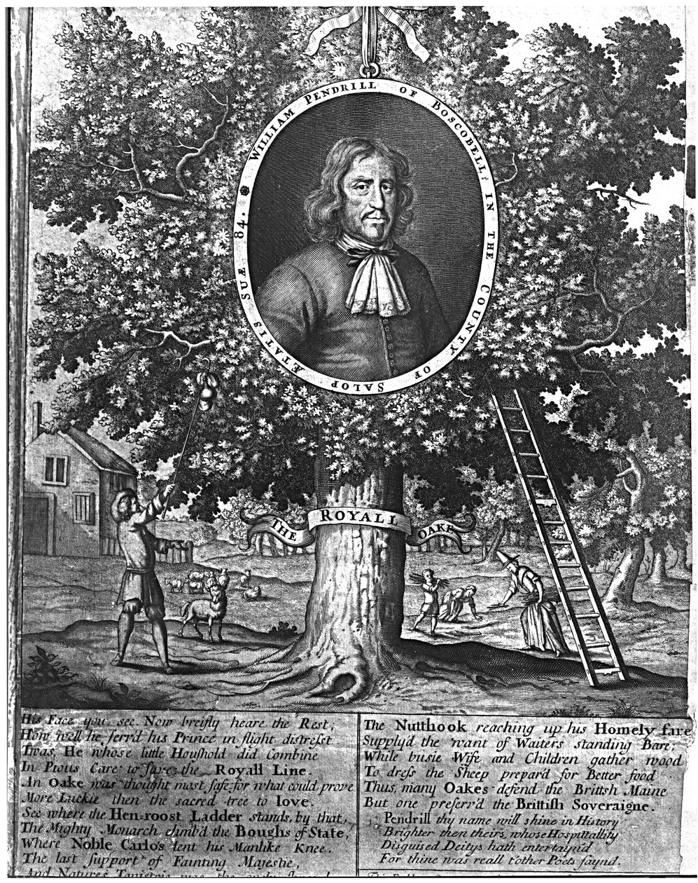 William Pendrill e o carvalho de Boscobel, c.1700 de English School