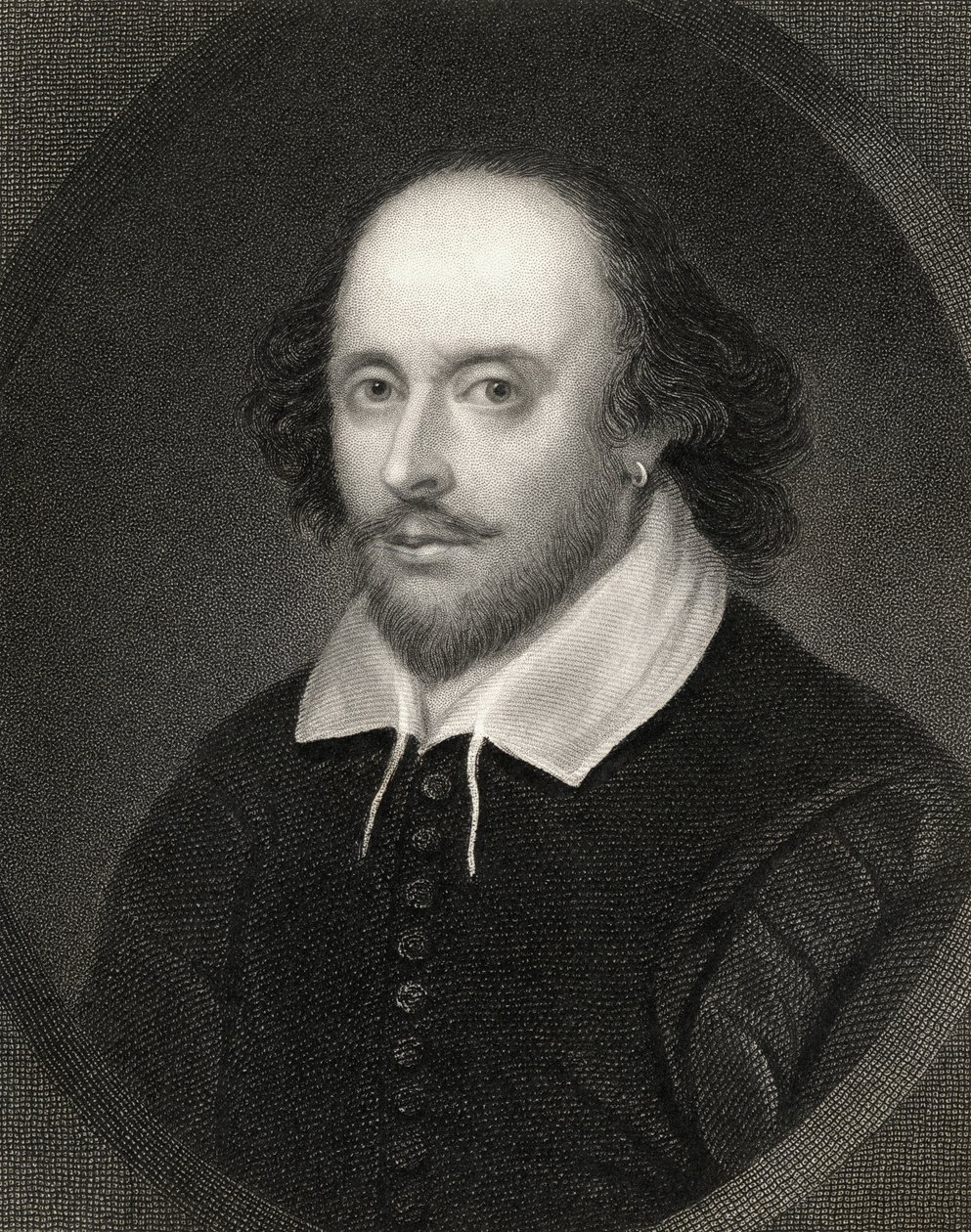 William Shakespeare (1564-1616) de "A Galeria dos Retratos", publicado em 1833 de English School