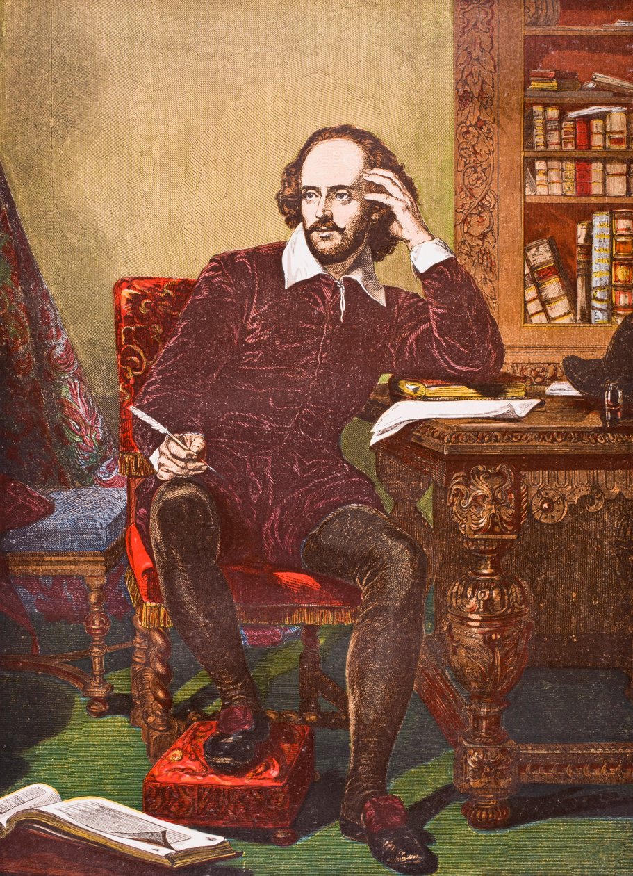 William Shakespeare, de &39;Old England&39;s Worthies&39; de Lord Brougham e outros, publicou Londres, em 1880 de English School