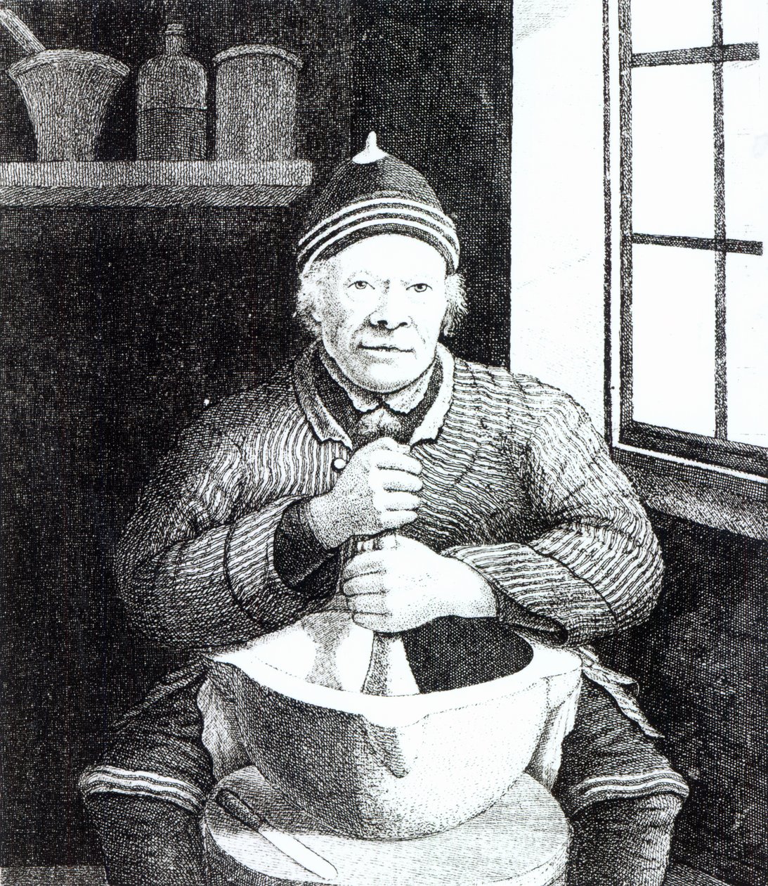 William Wilson, comumente chamado de Mortar Willie, de 107 anos, de 1815 de English School