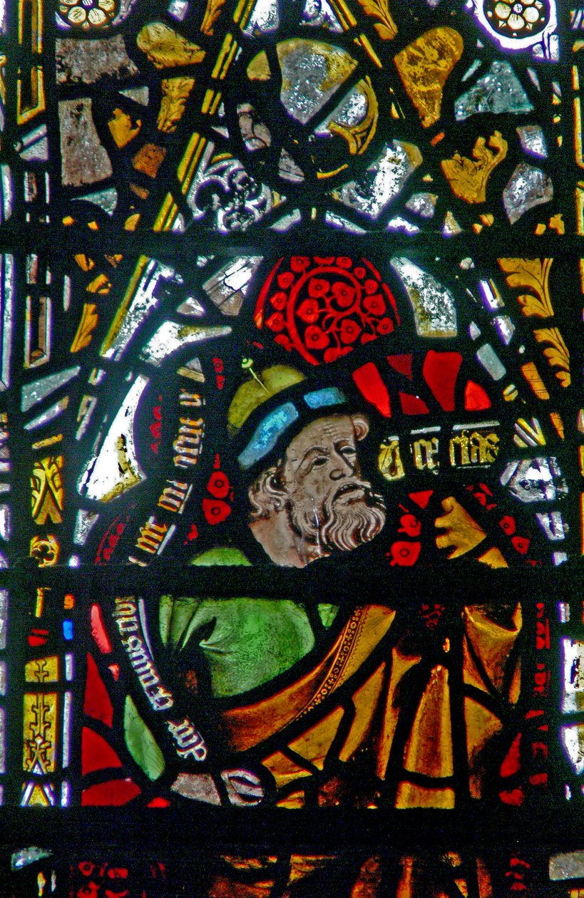 Janela w3 representando o profeta Zacarias (Zacarias) (vitral) de English School