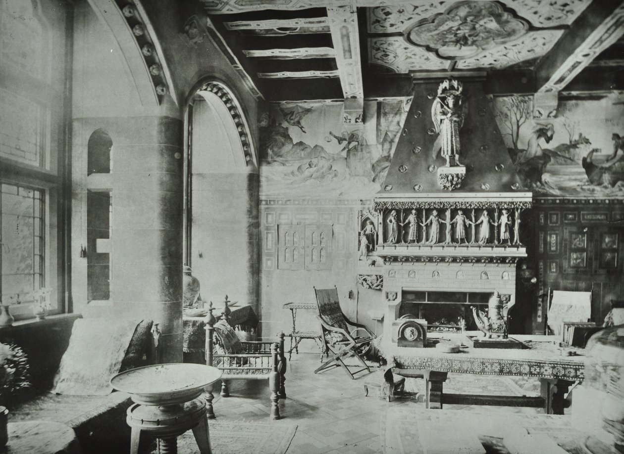 9 Melbury Road: sala de estar, 1890 de English Photographer